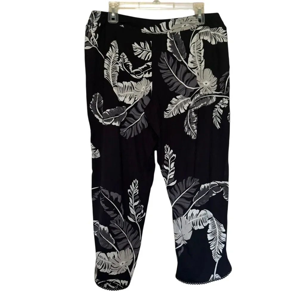 NEW SOMA women's size large L Cool Nights Cropped pajama pj lounge pants
